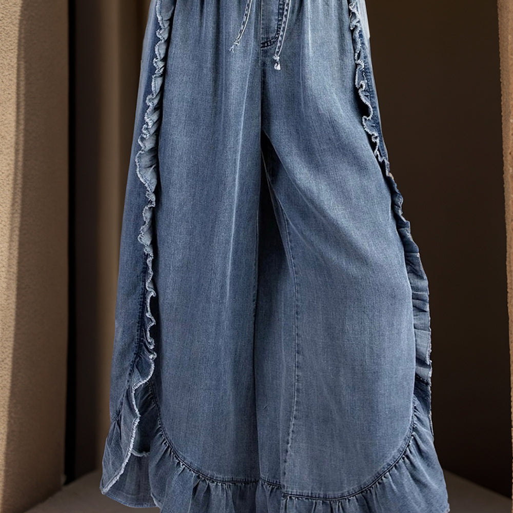 
                      
                        Drawstring Ruffled Wide Leg Pants
                      
                    