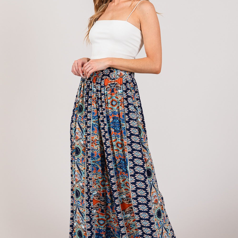 
                      
                        Bohemian Multi Geo Print Wide Leg Pants
                      
                    