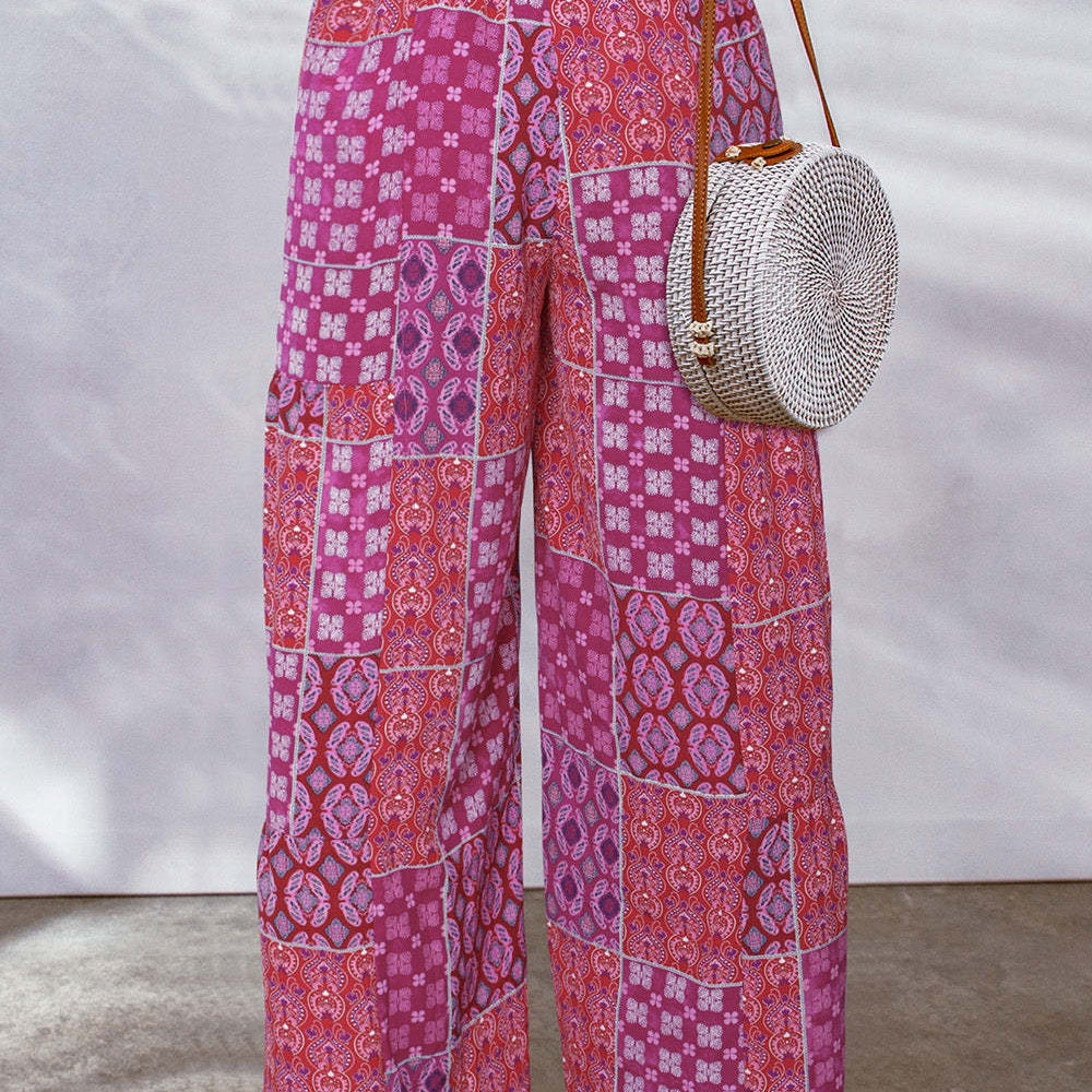 
                      
                        Drawstring Printed Wide Leg Pants
                      
                    