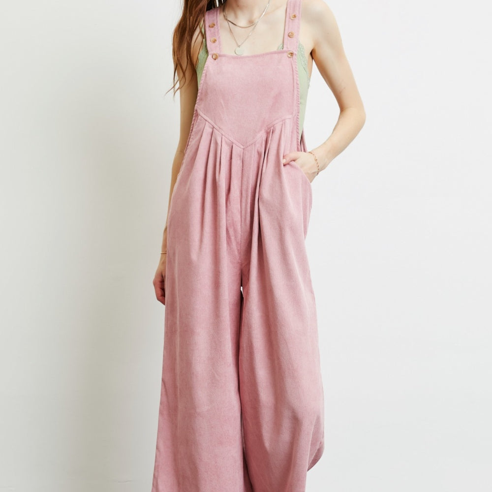 Corduroy Sleeveless Wide-Leg Overall