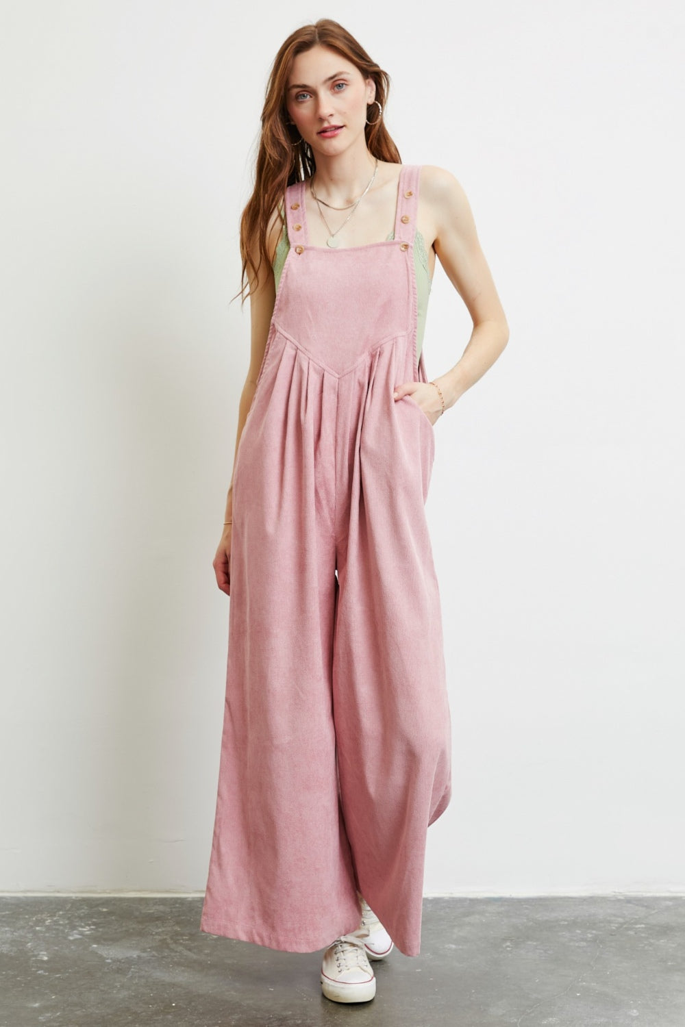 Corduroy Sleeveless Wide-Leg Overall