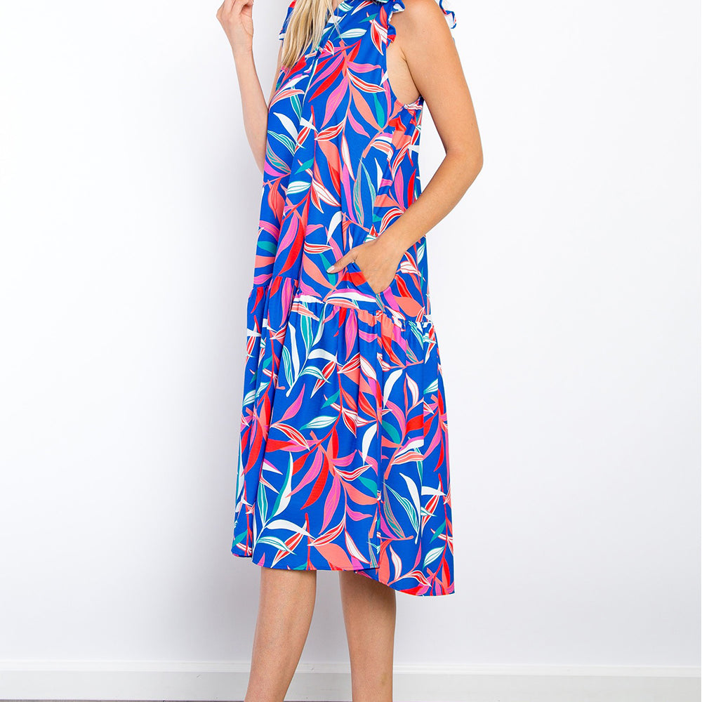 
                      
                        Print Ruffled Midi Dress with Pockets
                      
                    