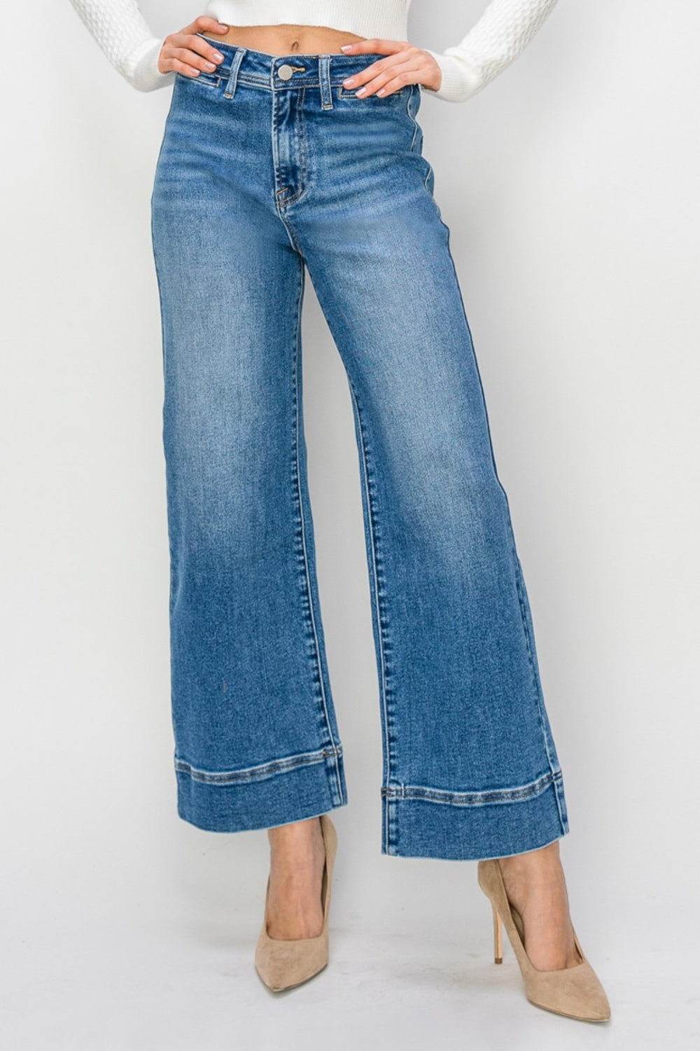 Risen  High Rise Wide Leg Jeans