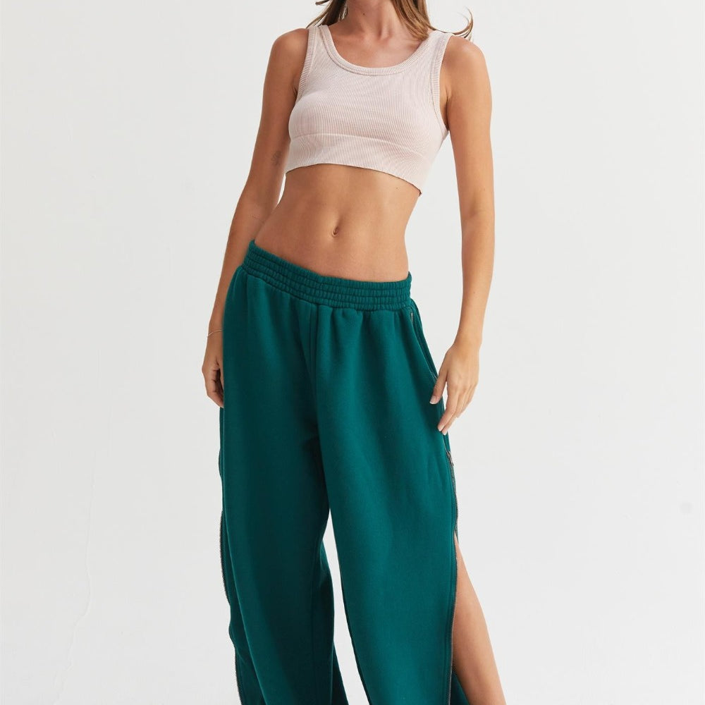 
                      
                        Wide-Leg Side Zipper Sweatpants
                      
                    