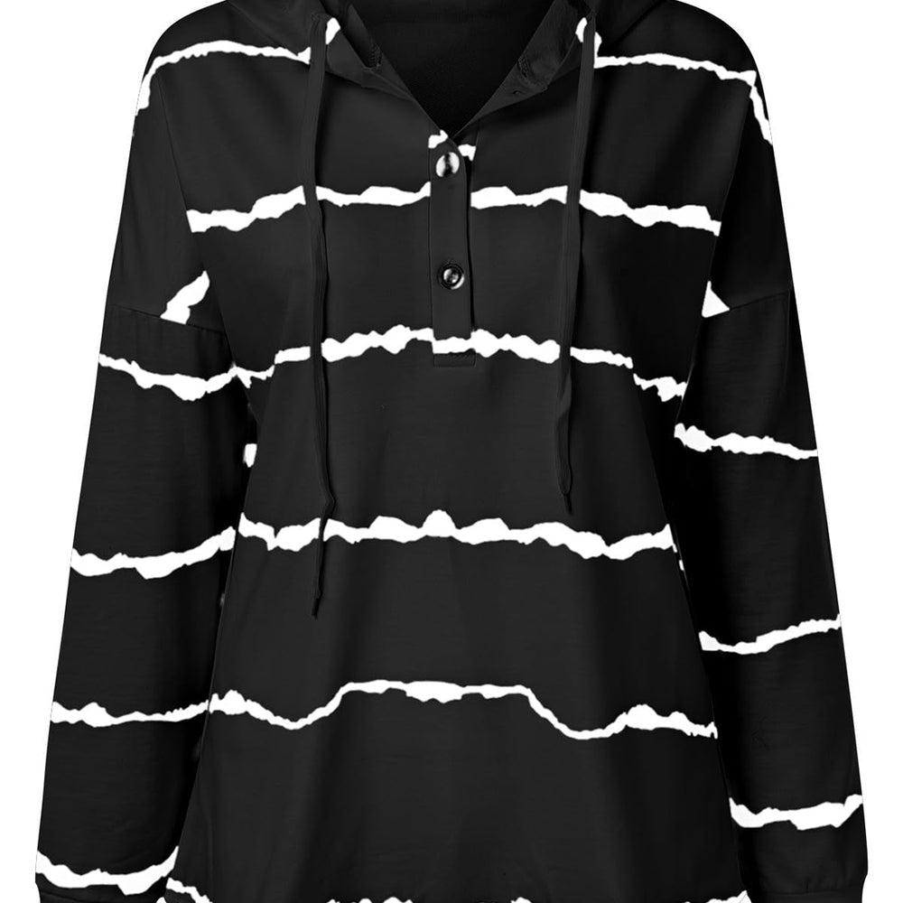 
                      
                        Drawstring Striped Long Sleeve Hoodie
                      
                    