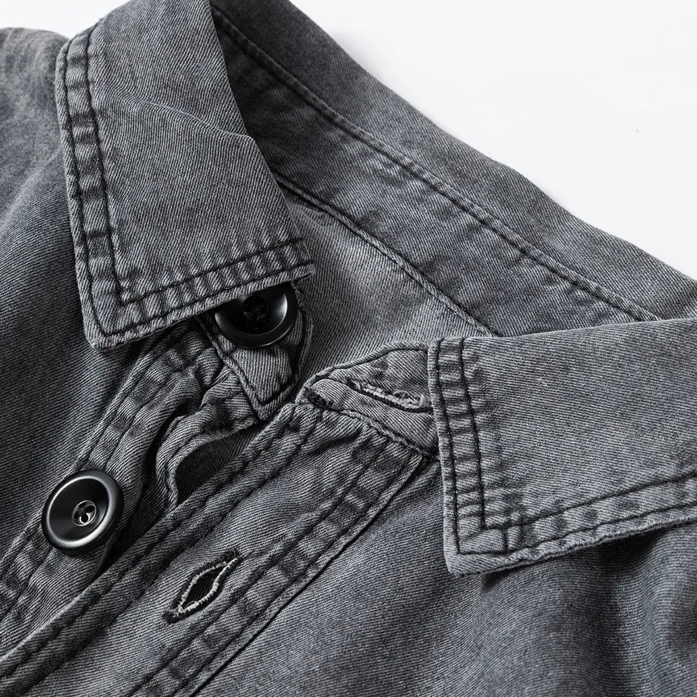 
                      
                        Button Up Long Sleeve Denim Jacket
                      
                    