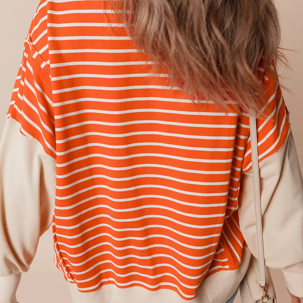 
                      
                        Slit Striped Long Sleeve Sweater
                      
                    