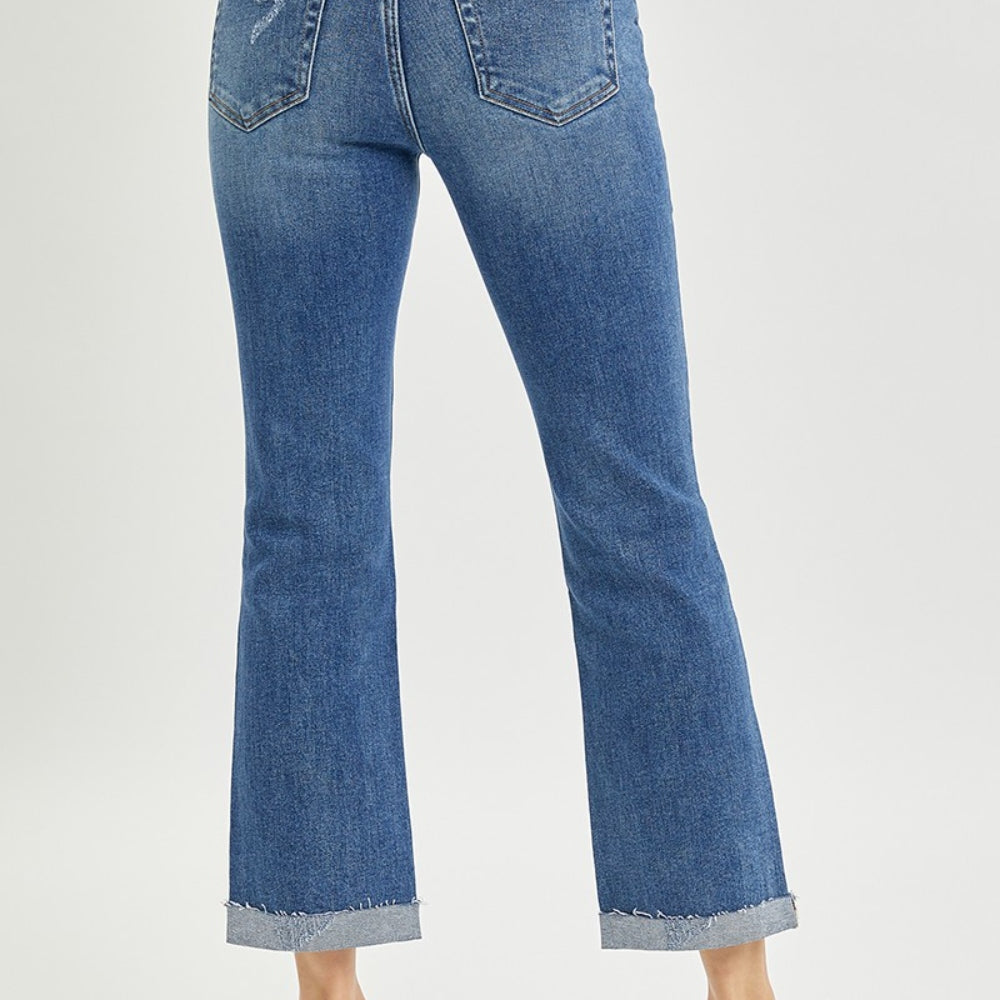 RISEN Button Fly Cropped Bootcut Jeans