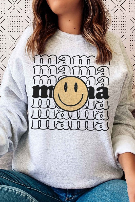 
                      
                        MAMA HAPPY FACE Graphic Sweatshirt
                      
                    