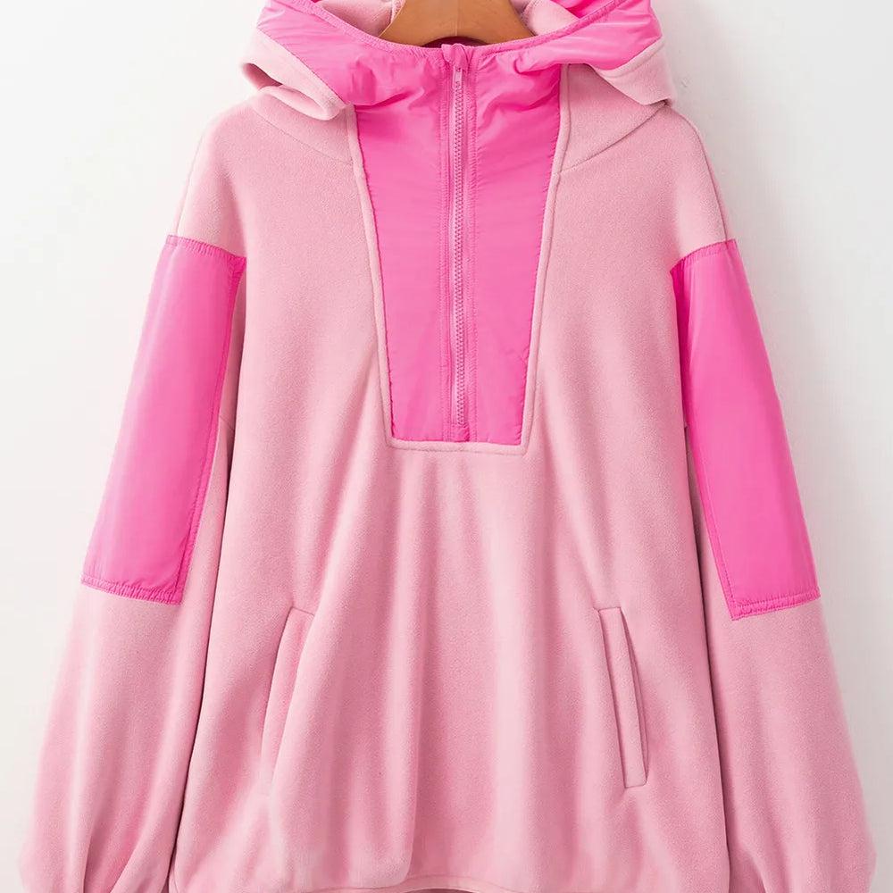 
                      
                        Color Block Half Zip Long Sleeve Hoodie
                      
                    