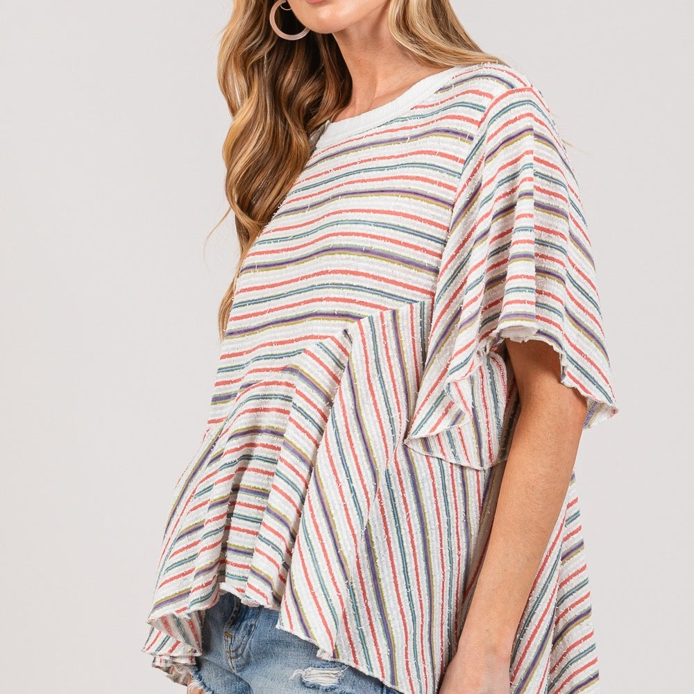 
                      
                        Round Neck Stripe Top
                      
                    