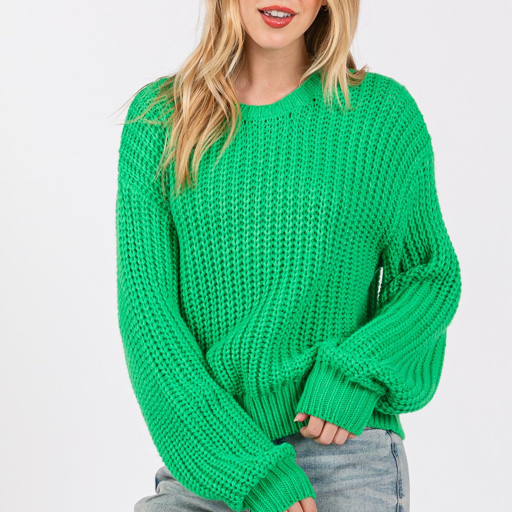 
                      
                        Round Neck Drop Shoulder Sweater
                      
                    