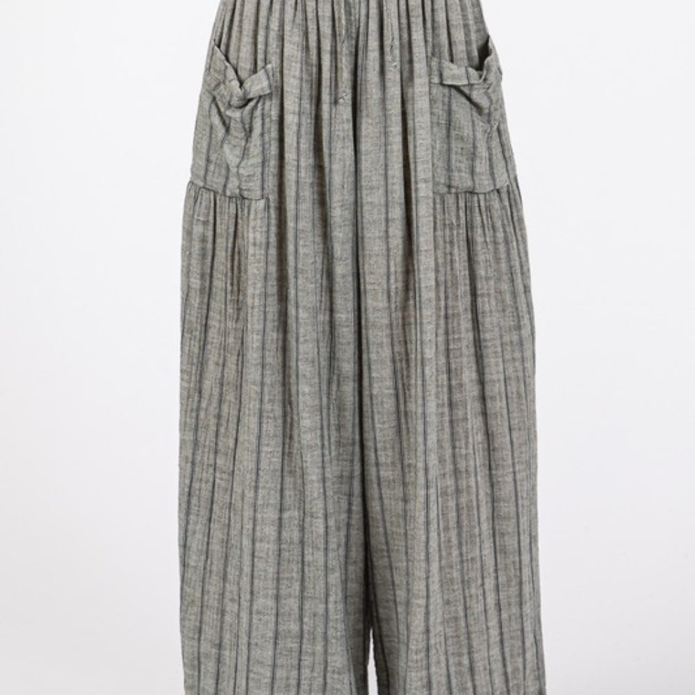 
                      
                        Cotton Gauze Wash Stripe Pants
                      
                    