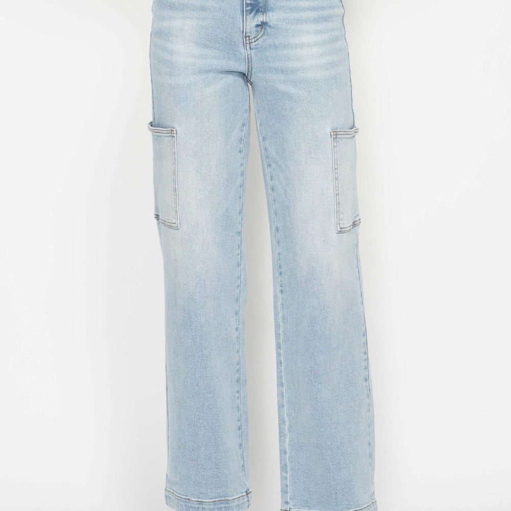 Judy Blue Full Size High Waist Straight Cargo Jeans