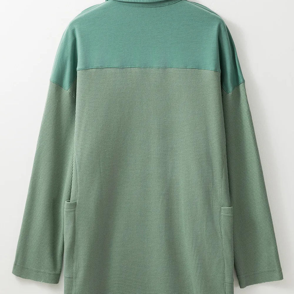 
                      
                        Half Button Long Sleeve Top
                      
                    