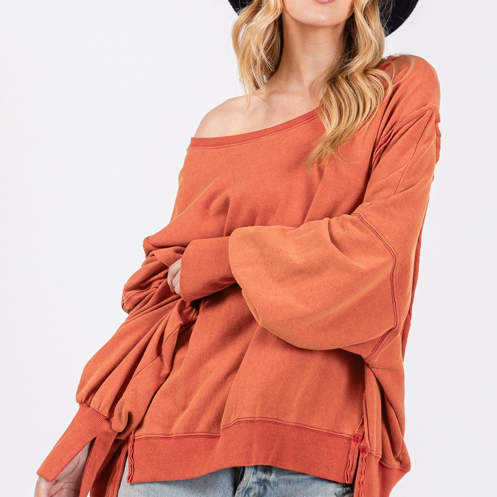 
                      
                        Mineral Wash Side Slit Oversized Sweatshirt
                      
                    