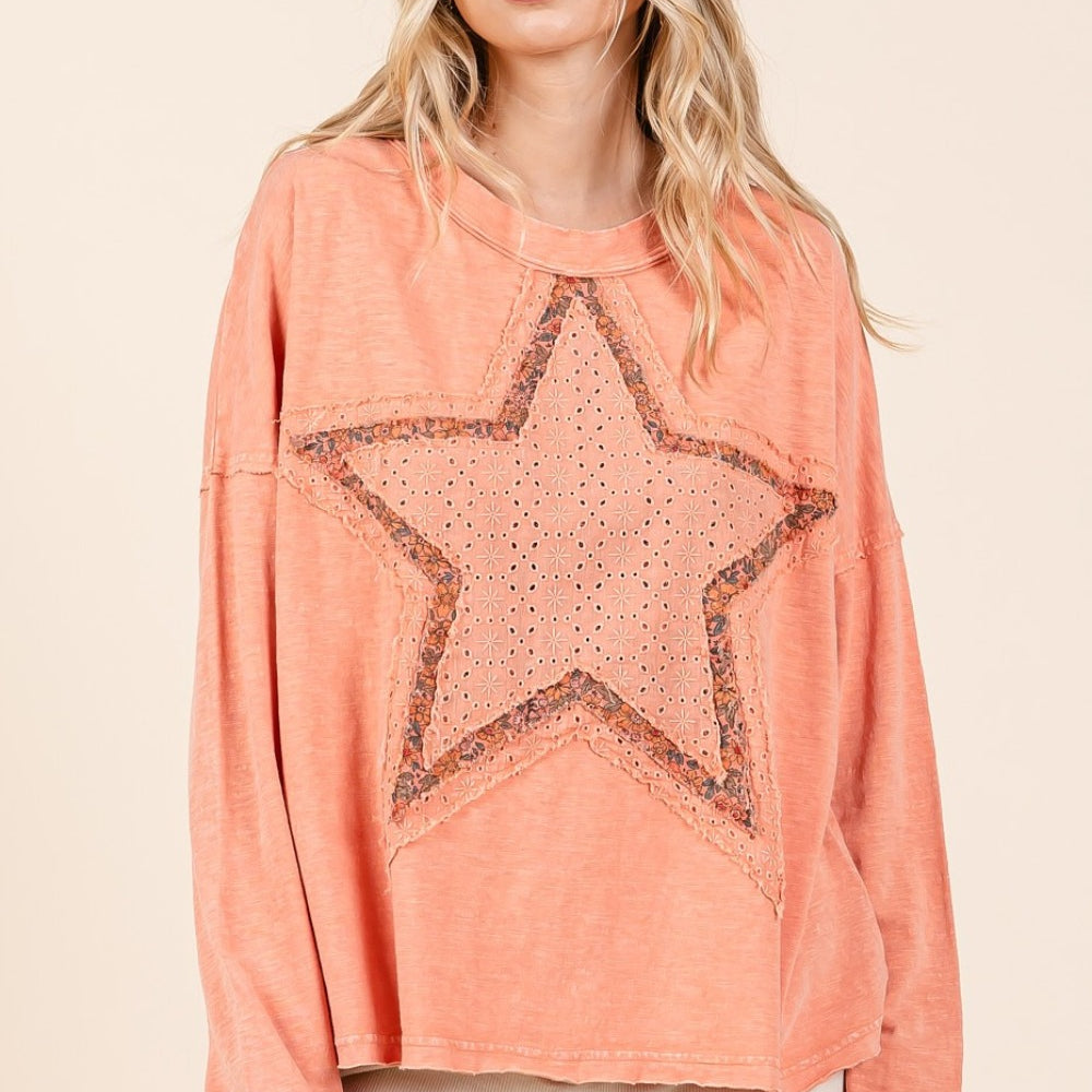 
                      
                        Mineral Wash Star Patch Long Sleeve T-Shirt
                      
                    