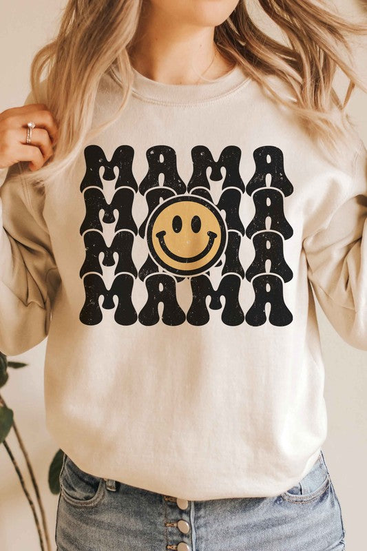 HAPPY FACE MAMA REPEAT Graphic Sweatshirt