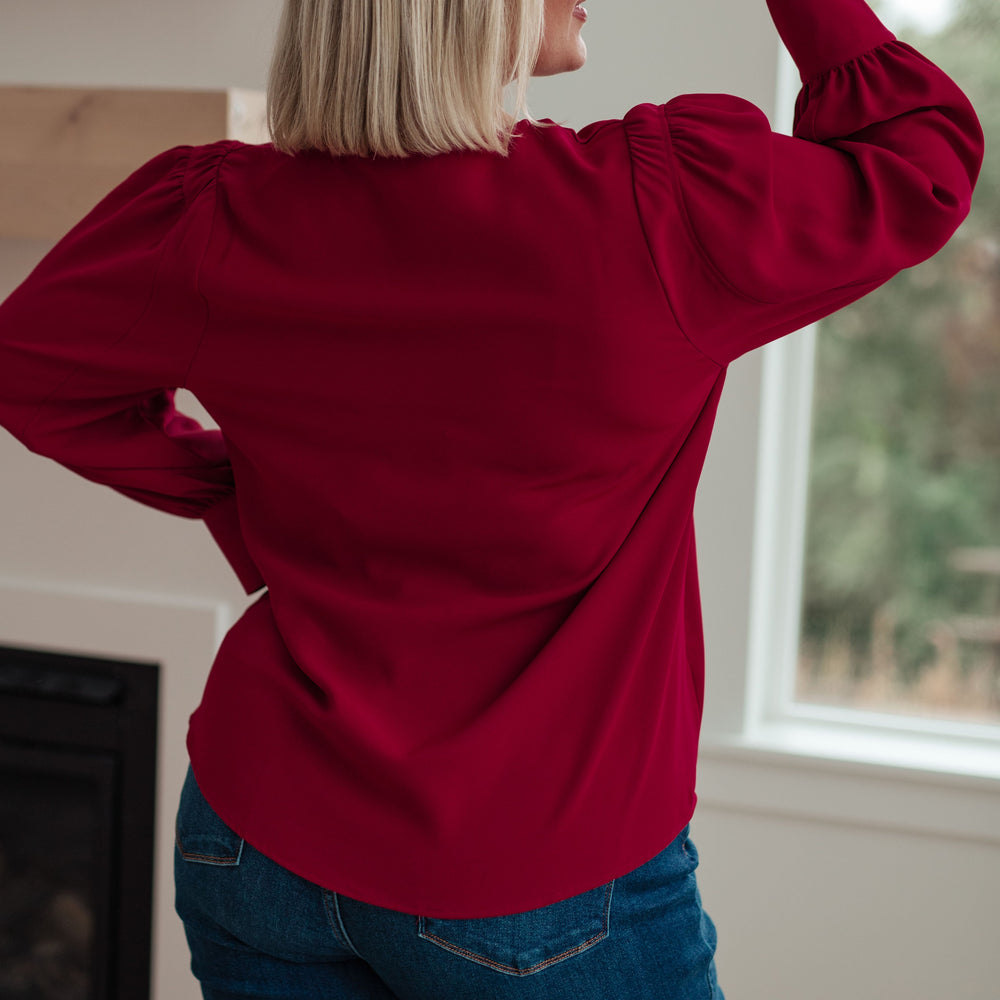 
                      
                        Back in Business V-Neck Blouse
                      
                    