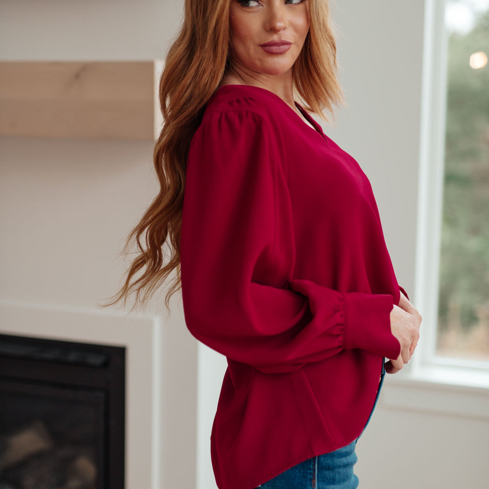 
                      
                        Back in Business V-Neck Blouse
                      
                    