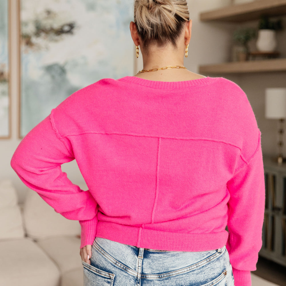 
                      
                        Back to Life V-Neck Sweater in Pink
                      
                    