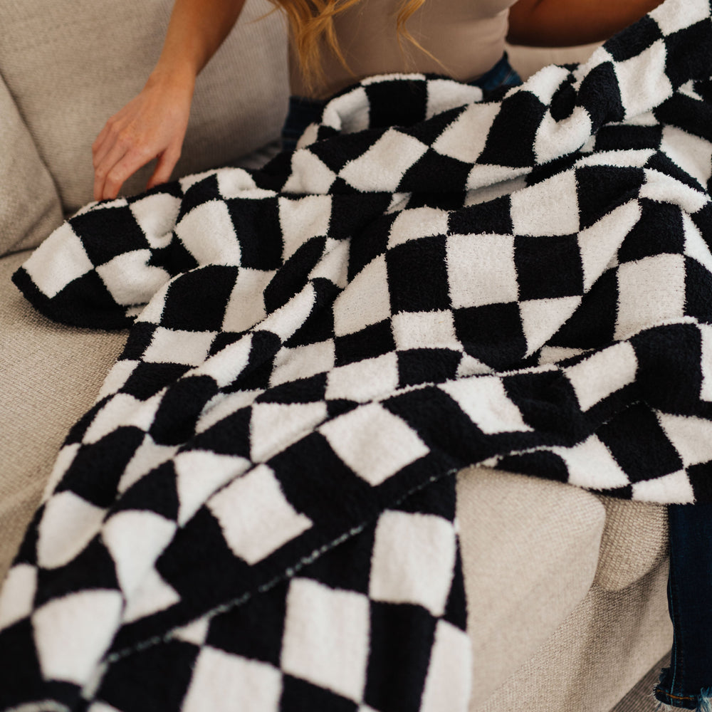 
                      
                        Penny Blanket Single Cuddle Size in Black Check
                      
                    