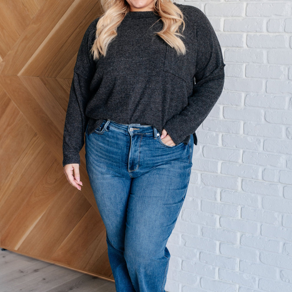 
                      
                        Casual Tuesday Ribbed Knit Sweater in Black
                      
                    