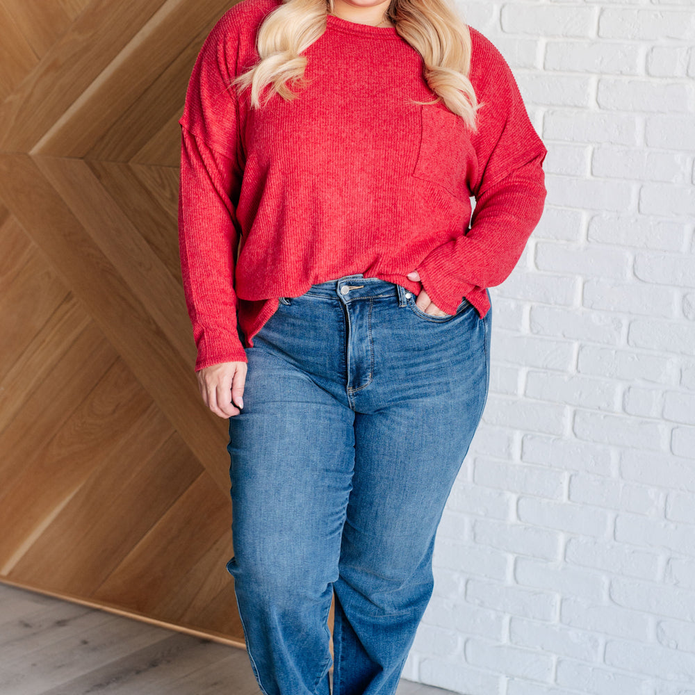 
                      
                        Casual Tuesday Ribbed Knit Sweater in Dark Red
                      
                    