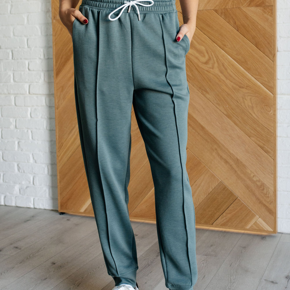 Center Seam Scuba Joggers in Ash Jade