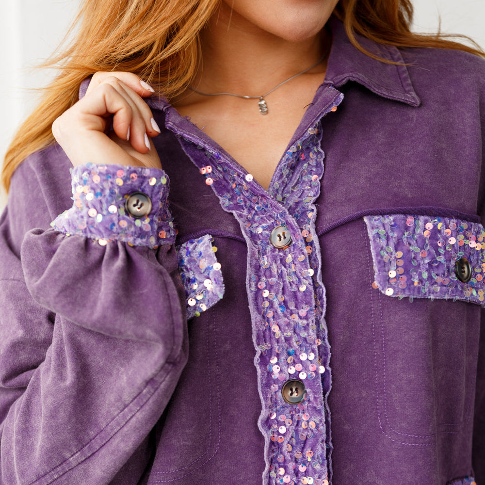 
                      
                        Chaos of Sequins Shacket in Purple
                      
                    