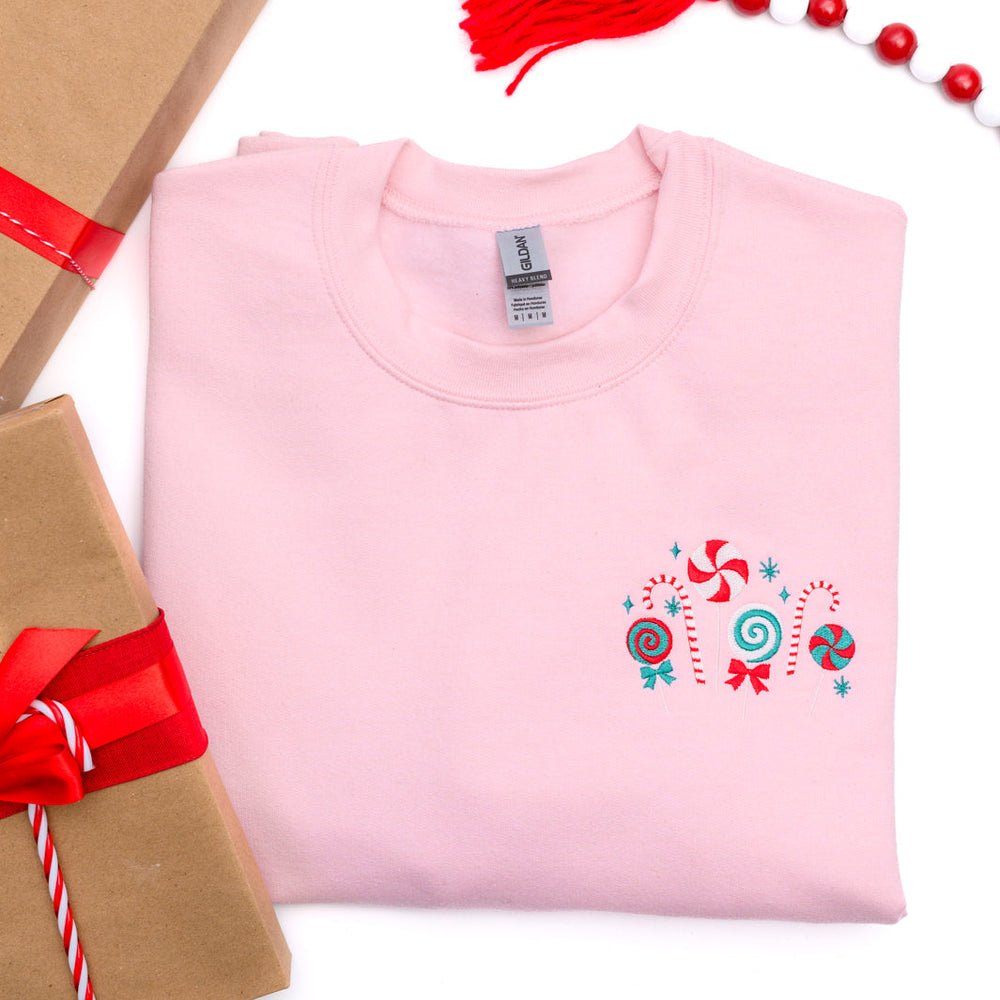 
                      
                        PREORDER: Christmas Candy Embroidered Sweatshirt
                      
                    