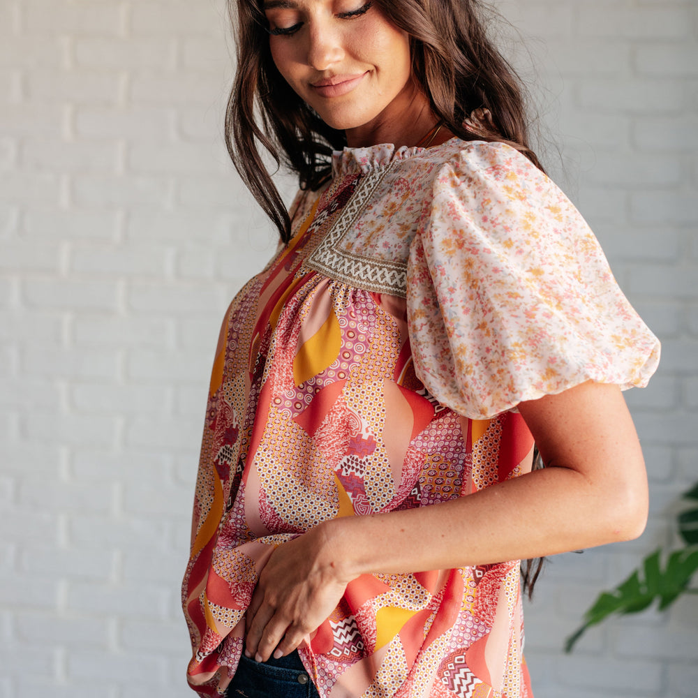 
                      
                        Day Dreamer Mixed Floral Top in Mauve
                      
                    