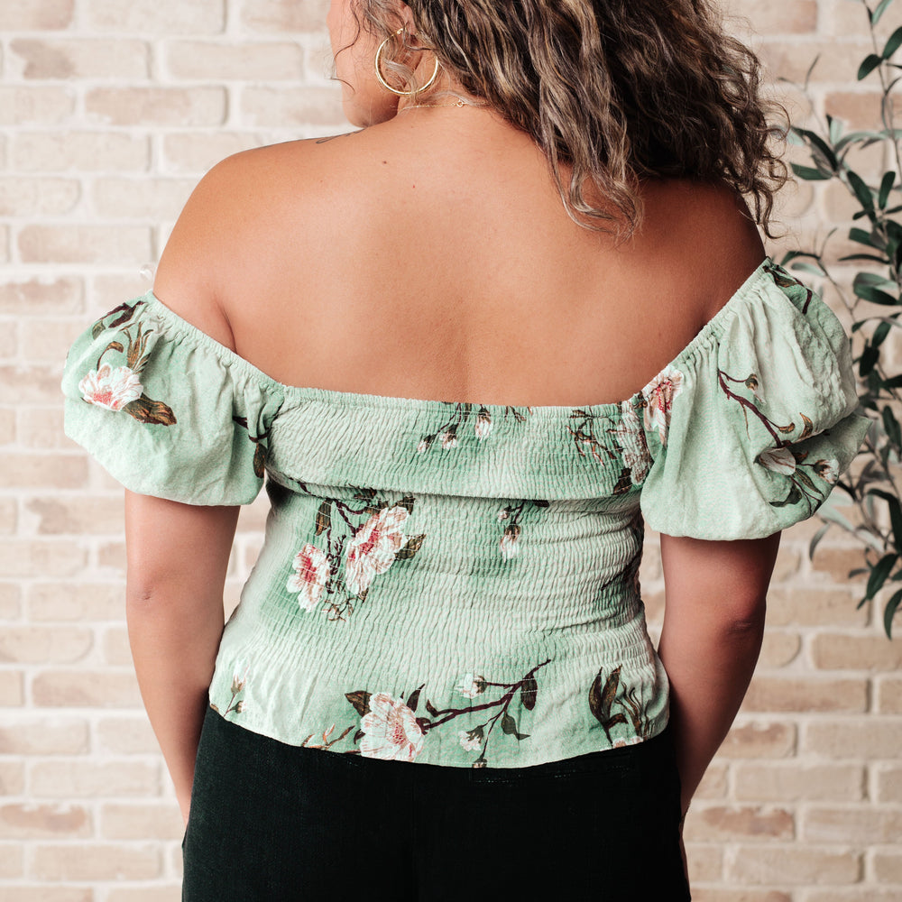 
                      
                        Garden of Eden Balloon Sleeve Top in Sage
                      
                    