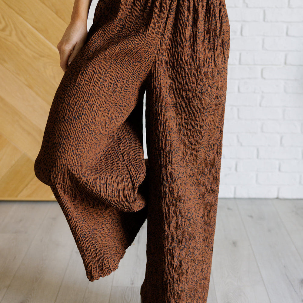 
                      
                        Harmony High Rise Wide Leg Pants in Brown
                      
                    