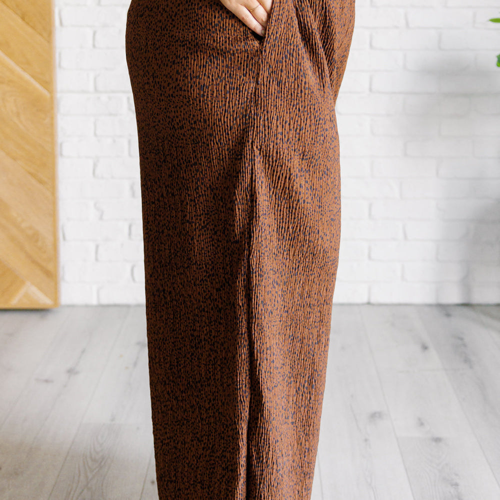 
                      
                        Harmony High Rise Wide Leg Pants in Brown
                      
                    