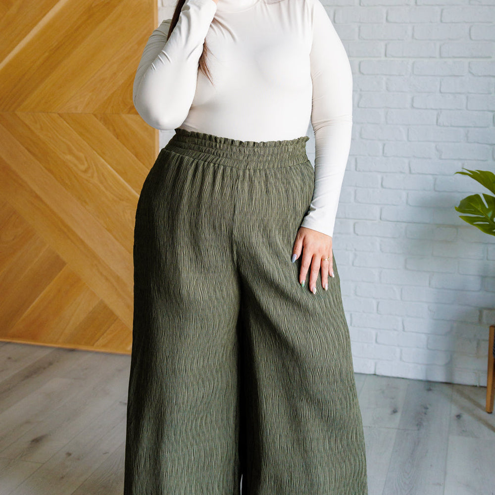 
                      
                        Harmony High Rise Wide Pants in Olive
                      
                    