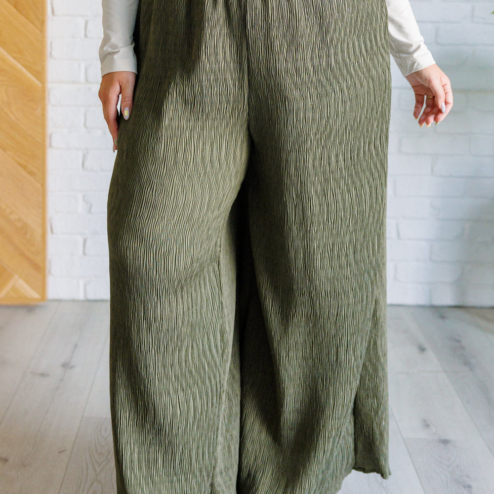 Harmony High Rise Wide Pants in Olive