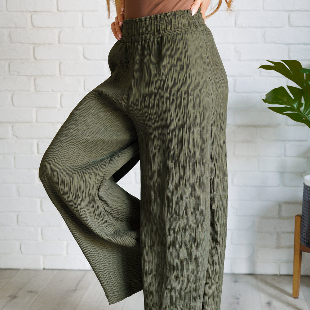 
                      
                        Harmony High Rise Wide Pants in Olive
                      
                    