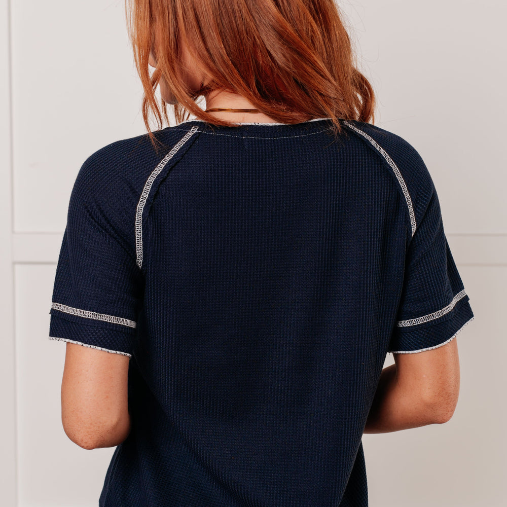 
                      
                        Heartbreaker Waffle Knit Tee in Blue
                      
                    