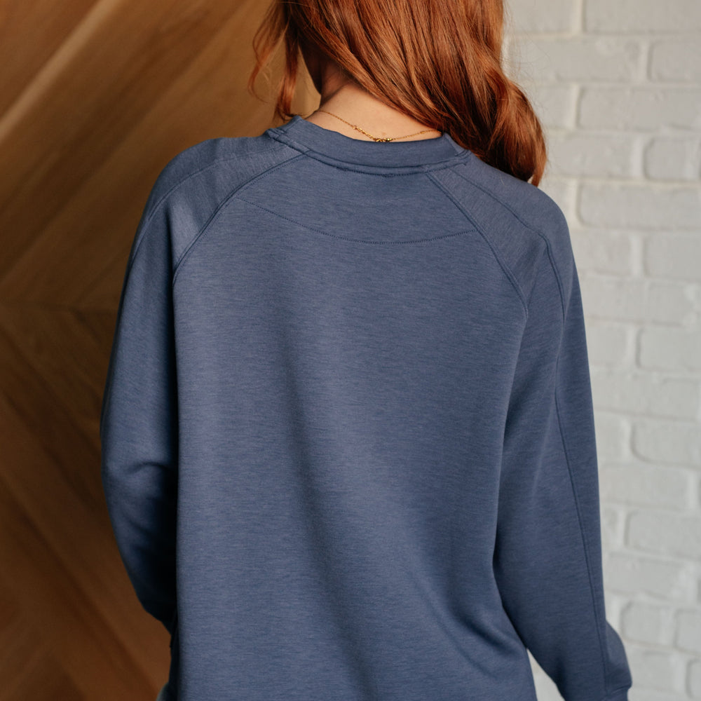 
                      
                        It's The Little Things Relaxed Scuba Pullover in Blue Indigo
                      
                    