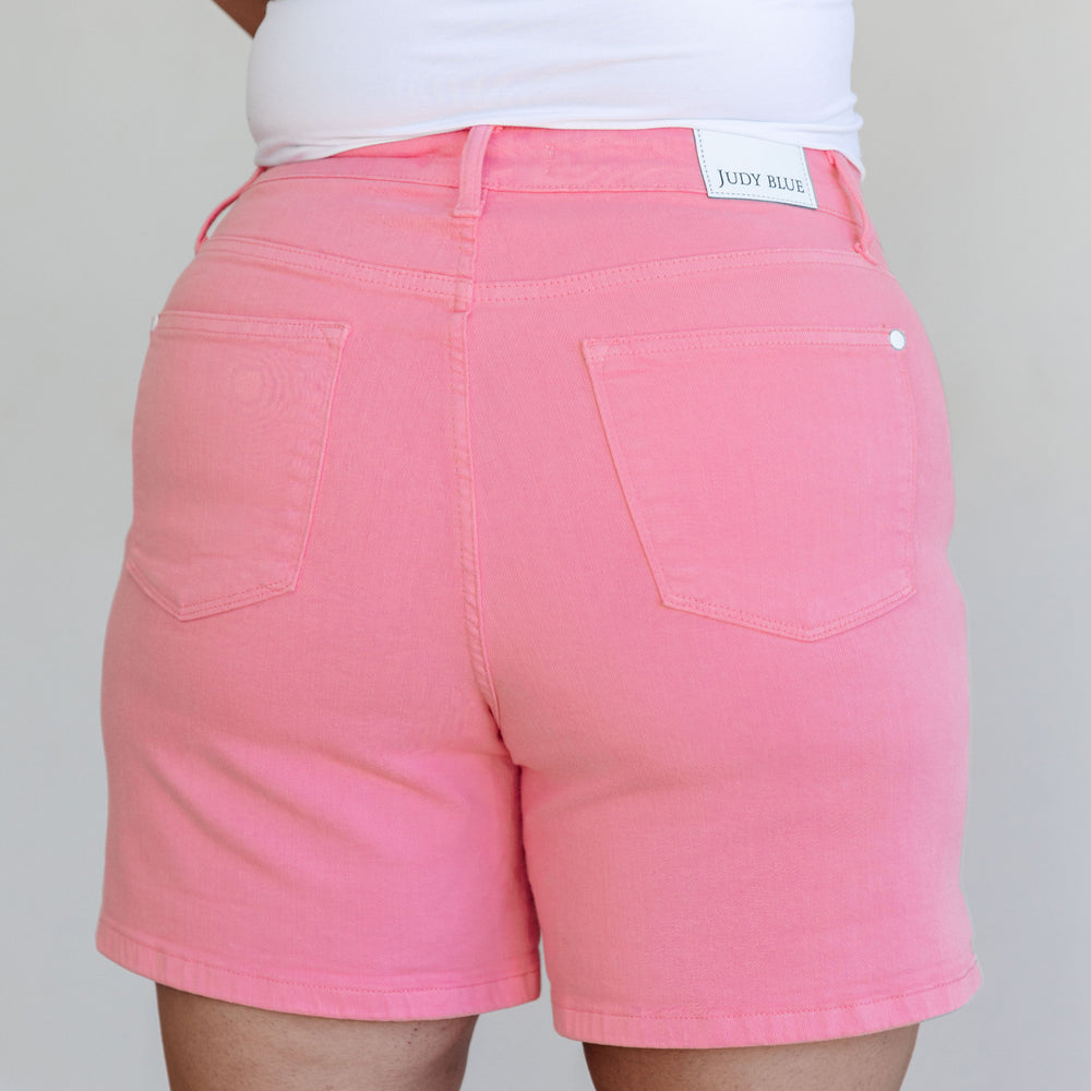 
                      
                        Jenna High Rise Control Top Cuffed Shorts in Pink
                      
                    