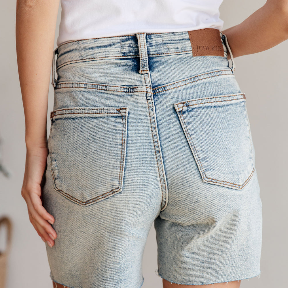 
                      
                        Cindy High Rise Mineral Wash Distressed Boyfriend Shorts
                      
                    