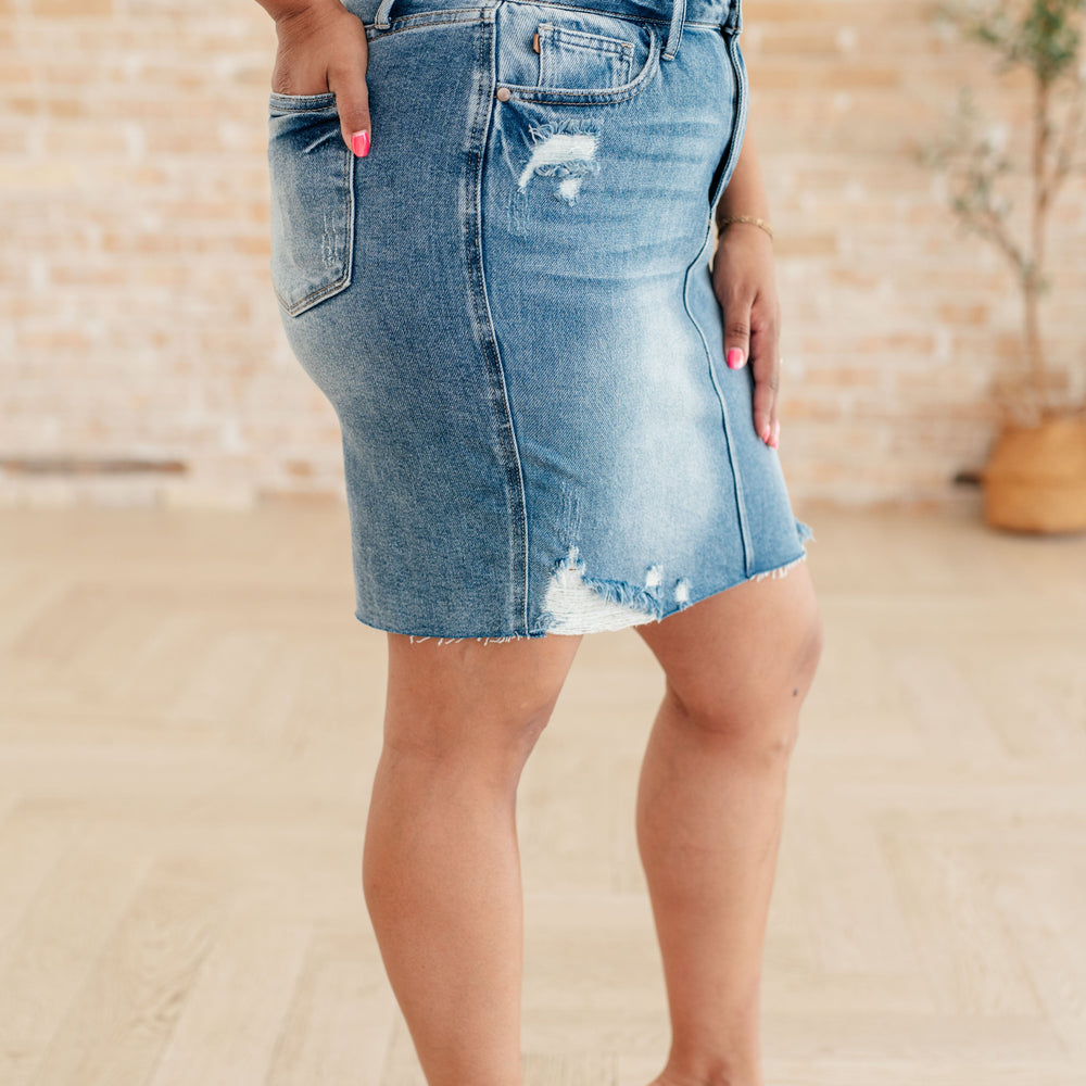 
                      
                        Carol High Rise Rigid Magic Denim Skirt
                      
                    