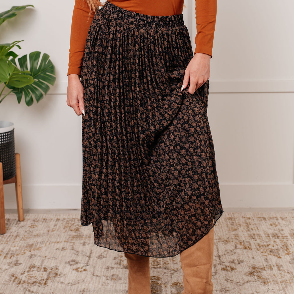 Just What You Wanted Floral Print Pleated Skirt