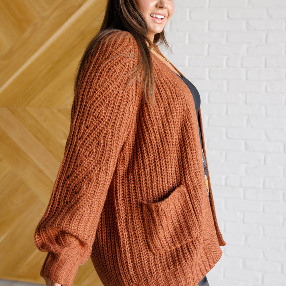 
                      
                        Maybe Monday Cardigan in Chestnut
                      
                    