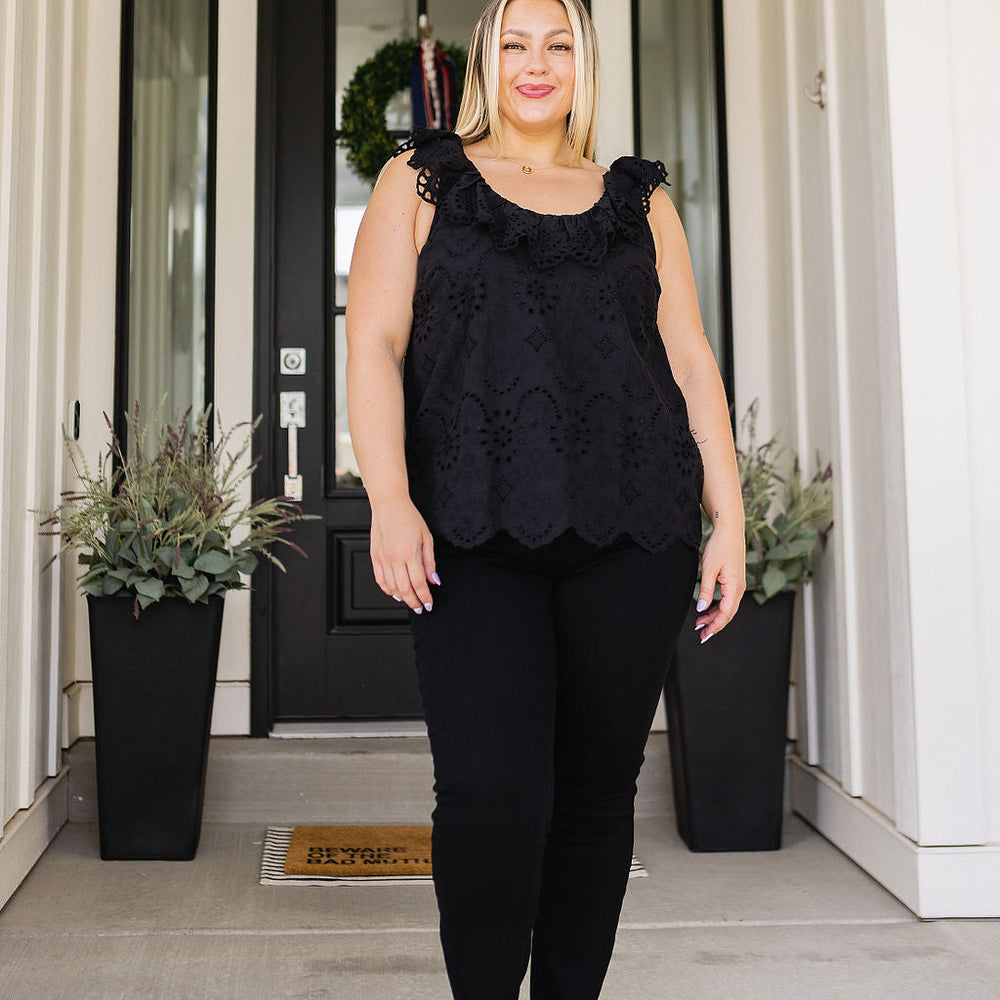 
                      
                        Parisian Stroll Lace Blouse in Black
                      
                    