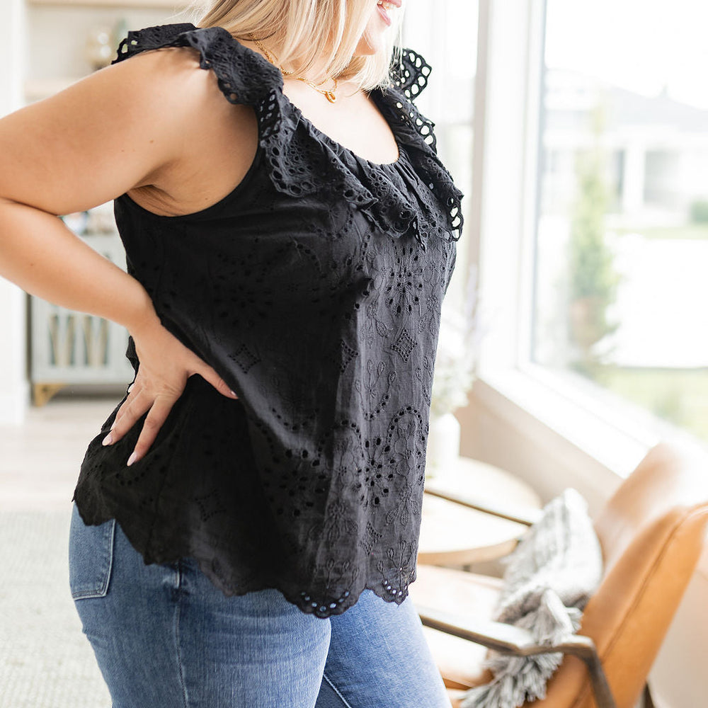 
                      
                        Parisian Stroll Lace Blouse in Black
                      
                    