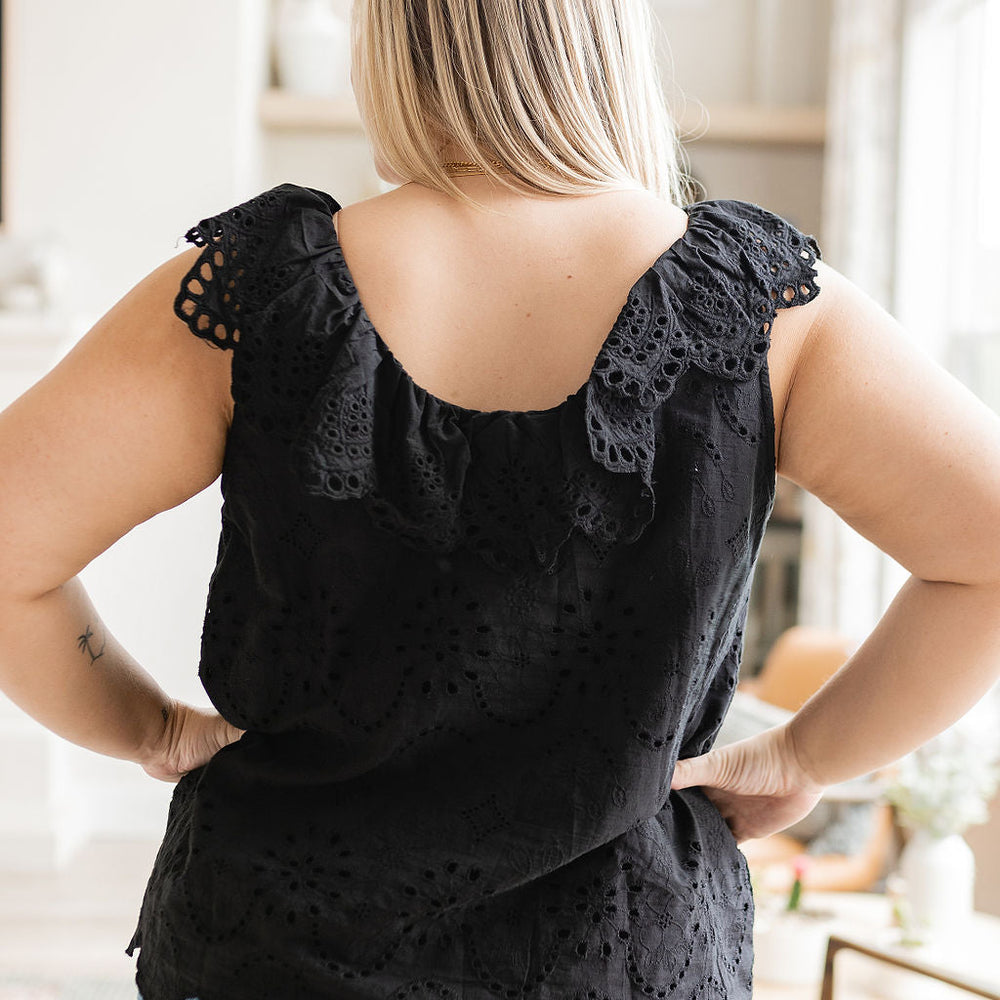 
                      
                        Parisian Stroll Lace Blouse in Black
                      
                    