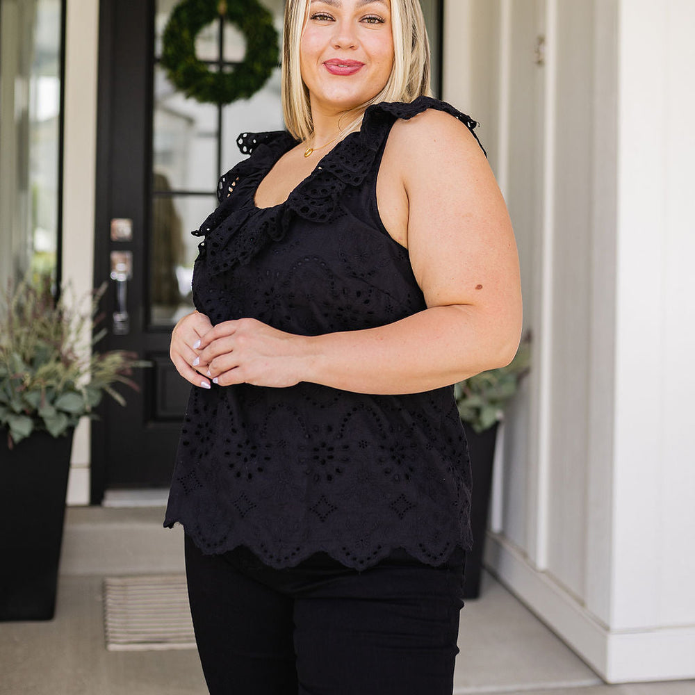 
                      
                        Parisian Stroll Lace Blouse in Black
                      
                    