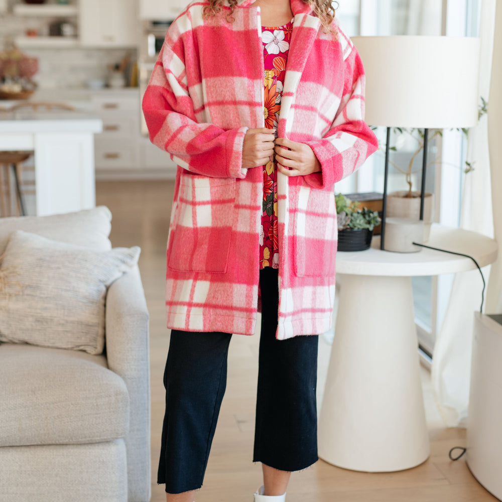 
                      
                        Passion in Plaid Coat in Pink
                      
                    